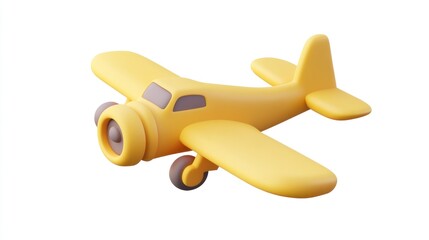 A stylized yellow airplane model, designed for playful or educational purposes.