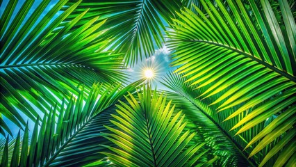 Elegant Palm Leaf Template for Creative Design and Natural Aesthetic in Green and Tropical Themes