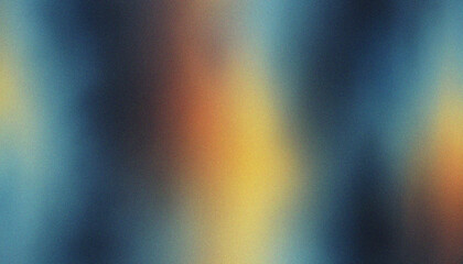 gradient with copy space Midnight Blue, Light Lemon Yellow, Powder Blue, Burnt Orange. Stylish wave glow featuring vibrant grainy wave patterns