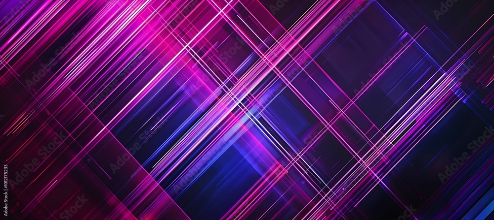Aufkleber striking abstract composition of diagonal lines in deep purple and magenta tones, forming a bold, ge