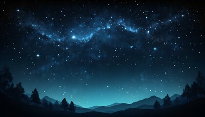 Obraz premium Starlit night sky over mountains with a galaxy view for nature and astronomy-themed designs 