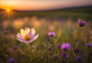 Fototapeta premium stunning close portrait vibrant wildflower textures colors capturing detailed beauty, aerial, arrangement, backdrop, bloom, botanical, closeup, composition