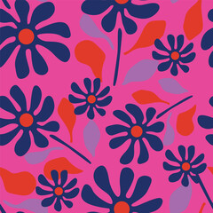 Fototapeta premium textile design with cute flowers pattern image