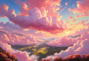 captivating cloud formations over serene landscapes showcasing stunning natural beauty diverse geographical features, clouds, sky, nature, horizon