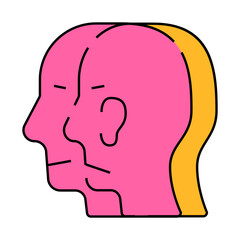 split personality line icon vector. split personality sign. isolated symbol illustration