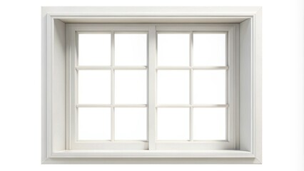 Fototapeta premium White window frame with leading lines isolated on white background
