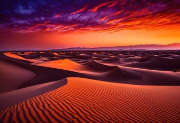 Naklejka premium stunning vibrant unique desert landscapes revealing intricate textures highlighting beauty, sand, dunes, color, pattern, nature, earth, sky, mountain