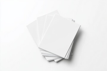 White blank business cards on a white background