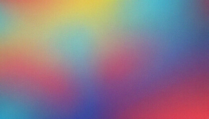 Grainy noisy background Red, Cyan, Yellow. Bold color texture with smooth flowing grainy patterns