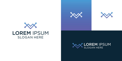 mv logo design vector illustration template