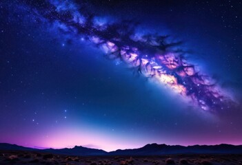 Fototapeta premium stunning night sky display featuring shimmering stars celestial elements under vast blanket darkness, big, brightness, colors, cloud, cosmic, deep, dreamy