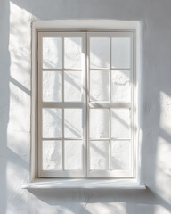 Obraz premium A modern window with a view of a lush green forest. Perfect for interior design, home decor,