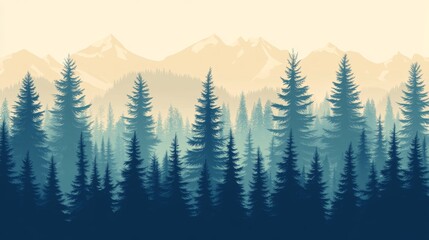 A scenic wallpaper featuring a forest with tall fir trees. The background is a simple, vertical design, perfect for a nature-themed backdrop.