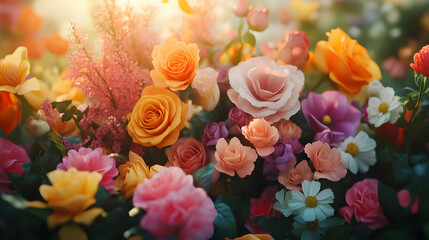Fototapeta premium Colorful Flower Bouquet Illustration