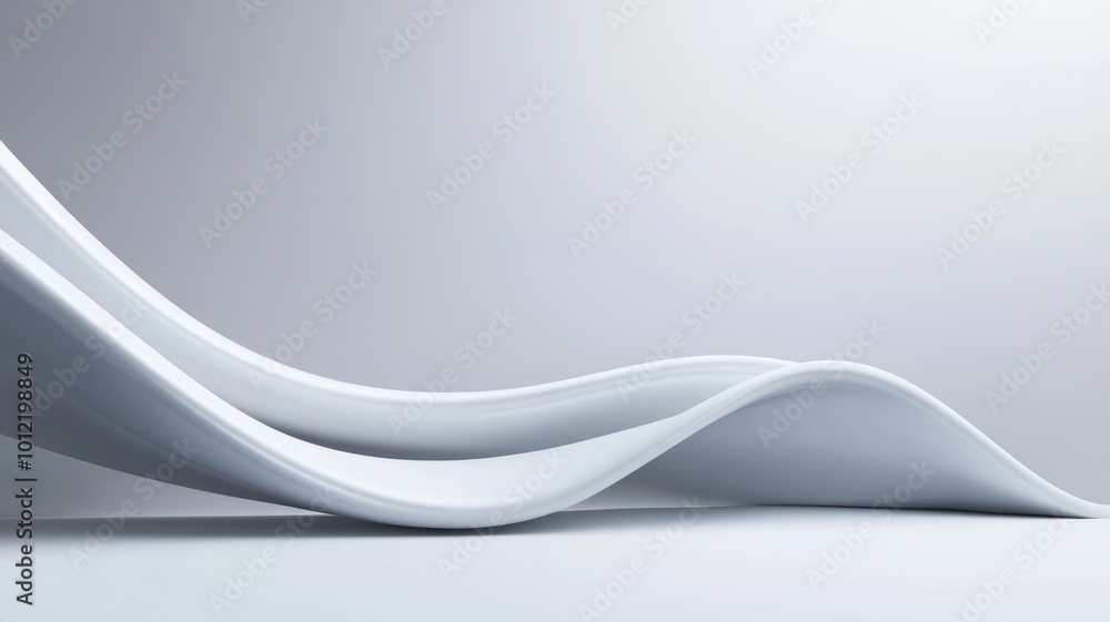 Poster a smooth, flowing white surface creates a minimalistic and elegant design that adds a touch of moder