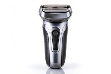 Electric razor shaver isolated on a white background with perfect symmetry