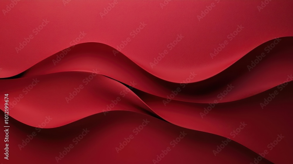 Poster elegant red waves create a smooth and vibrant composition, perfect for modern backgrounds and artist