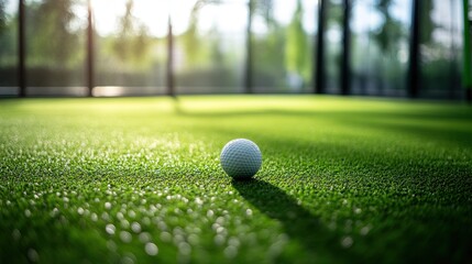 Golf ball on green grass