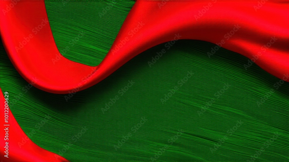 Poster realistic red silk top view vector background. elegant and soft royal backdrop of shine flowing surf