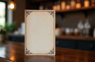 Wine list mockup in a bar