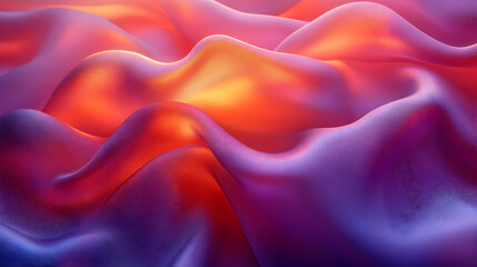 Obraz premium Abstract 3D Background with Wavy Lines in Purple and Orange Colors