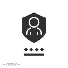 access user account, login security icon, people privacy, protect member social, password for unlock, flat vector illustration