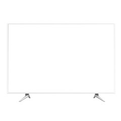 blank empty flat tv on tv stand white frame advertisement