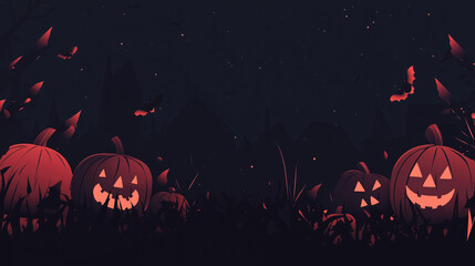 dark red pumpkins jack o lanterns on a black background