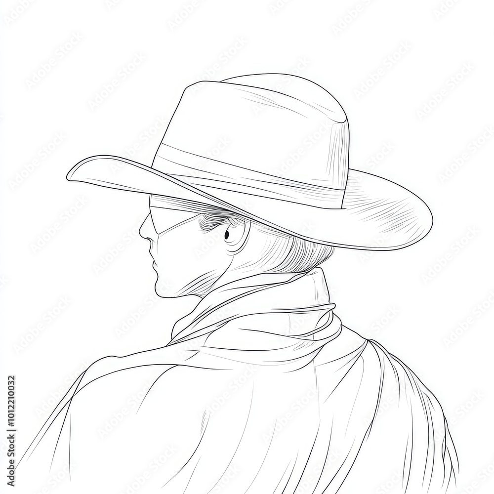 Aufkleber minimalistic continuous line drawing of a man’s hat on white background - simple and elegant single 