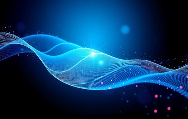 Abstract digital wave of particles. Futuristic point wave. Technology background vector. Vector illustration
