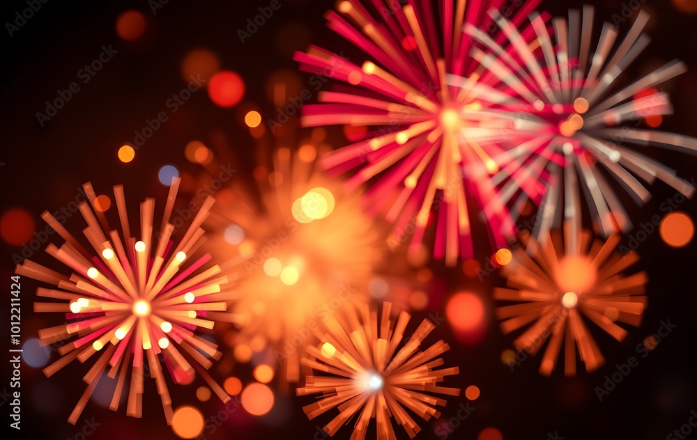 Poster abstract firework background with free space for text