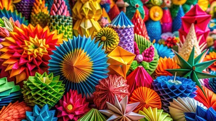 Exquisite Origami Creations in Vibrant Colors Showcasing the Art of Paper Folding Techniques