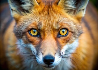 Fototapeta premium Fascinating Close-up of a Fox's Eyes Showcasing Their Unique Color and Captivating Expression