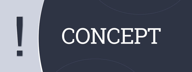 concept. A blue banner illustration with white text.