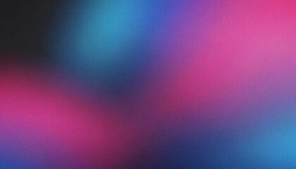 Pink, Blue, Black grainy gradient background grunge noise texture retro backdrop website header design. Retro wave pattern with vibrant flowing gradients