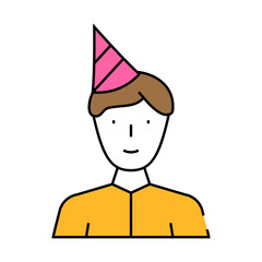 birthday boy line icon vector. birthday boy sign. isolated symbol illustration