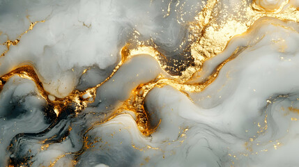 Abstract Background With Gold Veins and Swirls