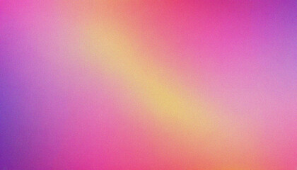 Pink, Yellow, Purple grainy gradient background noise texture wide banner header poster design copy space. Sleek noise pattern featuring retro grainy textures