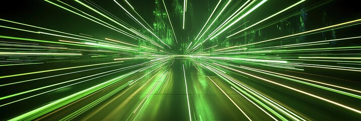Obraz premium green lasers, speed lines 