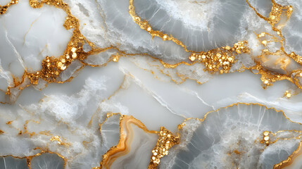 Abstract Gold and White Marble Background