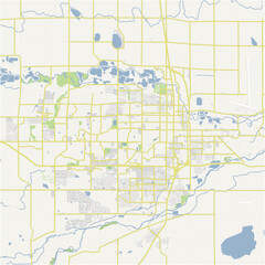 Obraz premium Map of Greeley in Colorado in a normal road map style. Contains layered vector with roads water, parks, etc.
