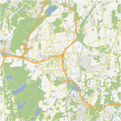 Map of New Britain in Connetticut in a normal road map style. Contains layered vector with roads water, parks, etc.