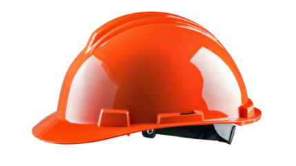 Safety helmet on a transparent background showcasing construction gear for protective measures