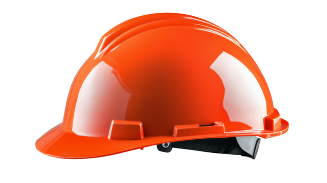 Safety helmet on a transparent background showcasing construction gear for protective measures