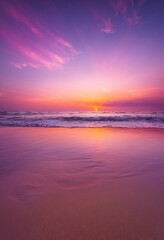 Fototapeta premium stunning vibrant beach sunrise reflecting tranquil waters creating colorful seascape image experience, reflection, calm, light, horizon, sky, cloud, orange