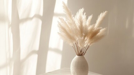 Pampas Grass in a White Vase