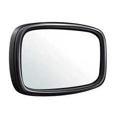 Side view car mirror with a sleek black frame, isolated on white background for clear visibility. isolated on transparent background.