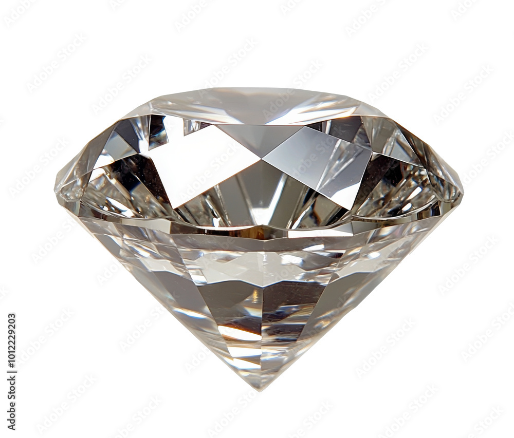 Poster a sparkling diamond placed on a smooth surface reflecting light in an elegant display of brilliance