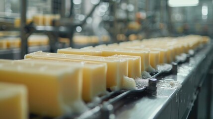 Process of soap production on a manufacturing line