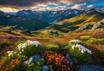 Fototapeta premium stunning majestic landscapes exhibit varied textures landforms from mountains valleys across beautiful terrains, scenery, vista, geography, peak, horizon